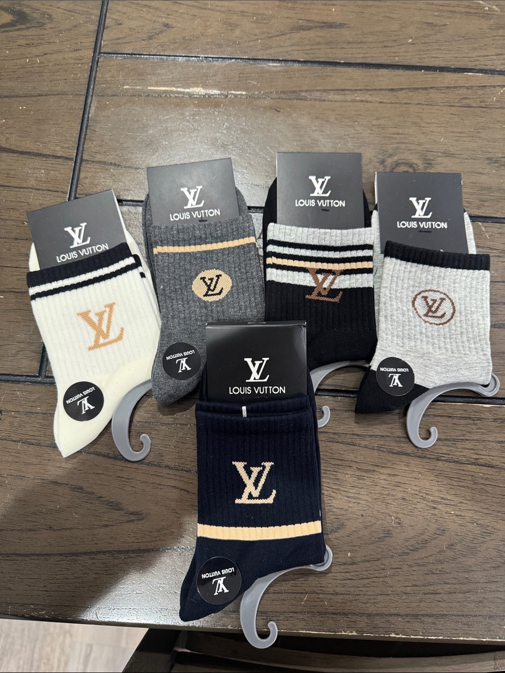 Crew Socks Set - Black, Navy, Gray, Cream, White